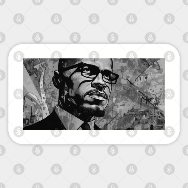 Malcolm X Art Sticker by UrbanLifeApparel
